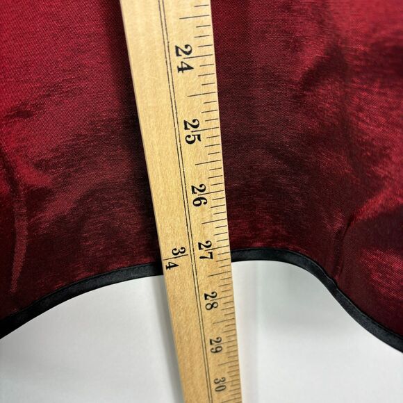 Asian red satin jacket L mandarin collar luxury boho light weight blazer style - Picture 8 of 14